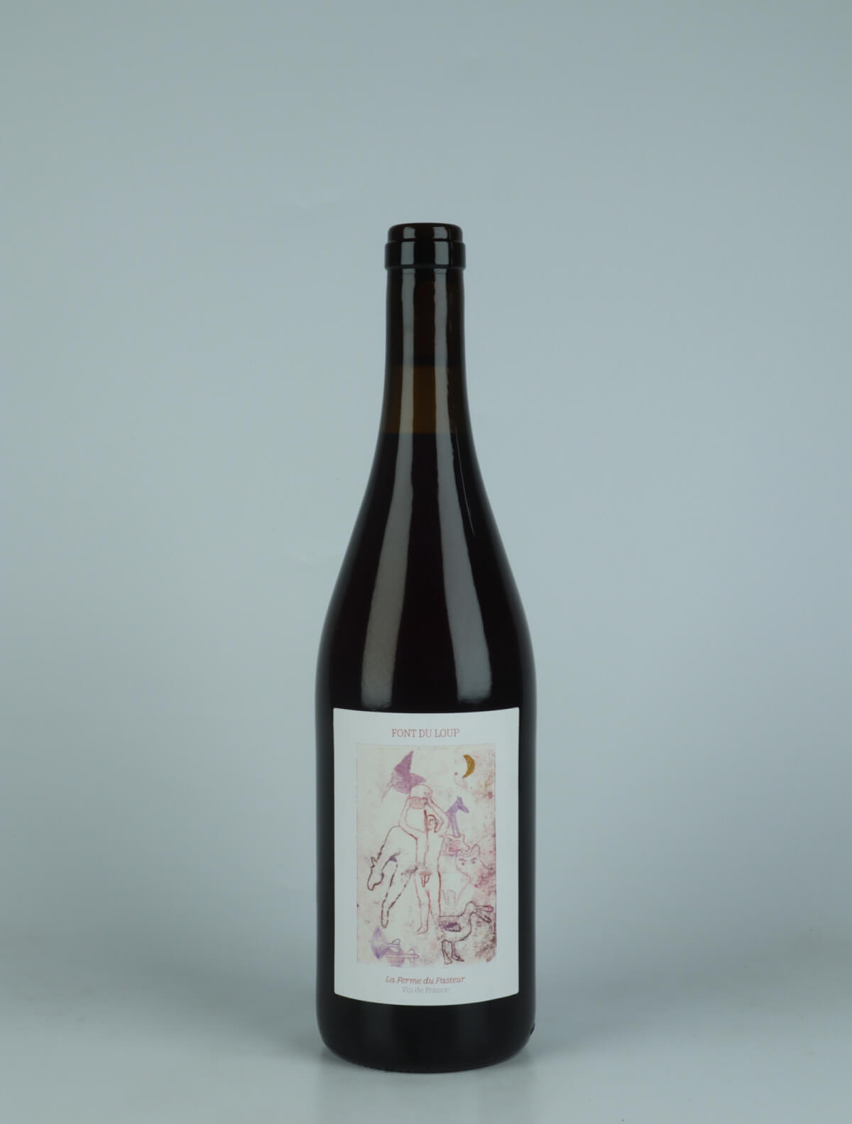 A bottle 2022 Font du Loup Red wine from La Ferme du Pasteur, Rhône in France