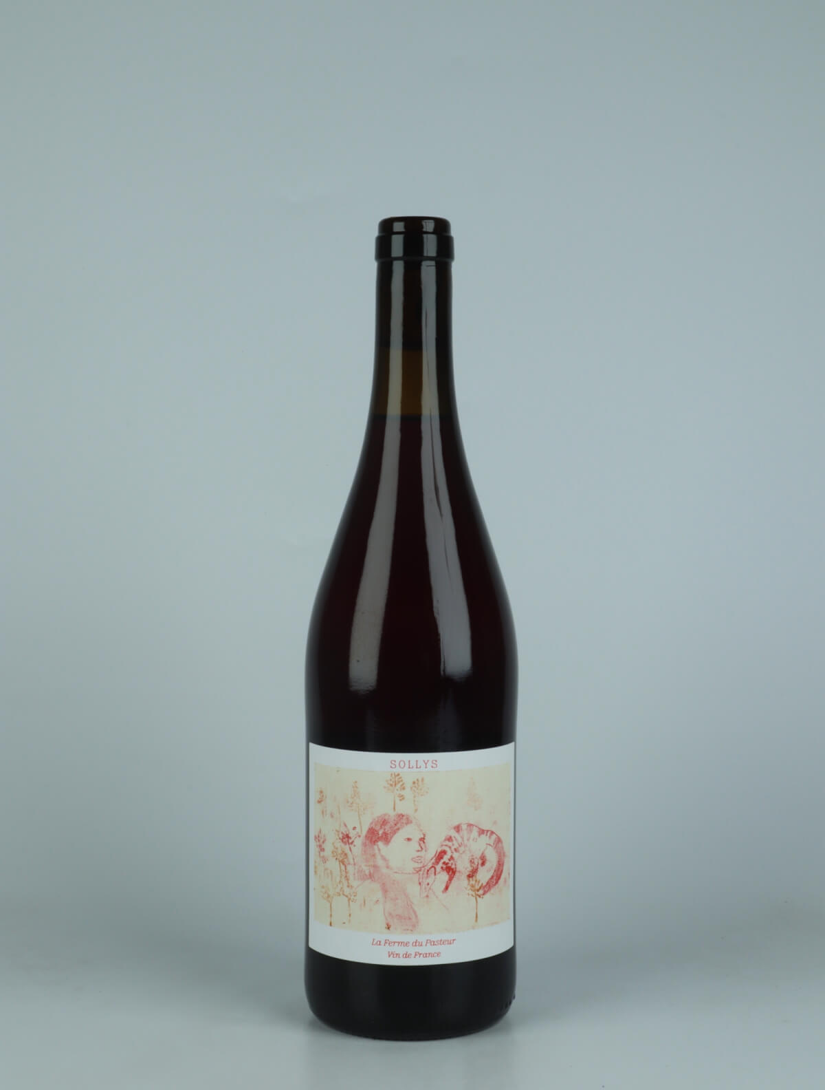 A bottle 2022 Sollys Red wine from La Ferme du Pasteur, Rhône in France