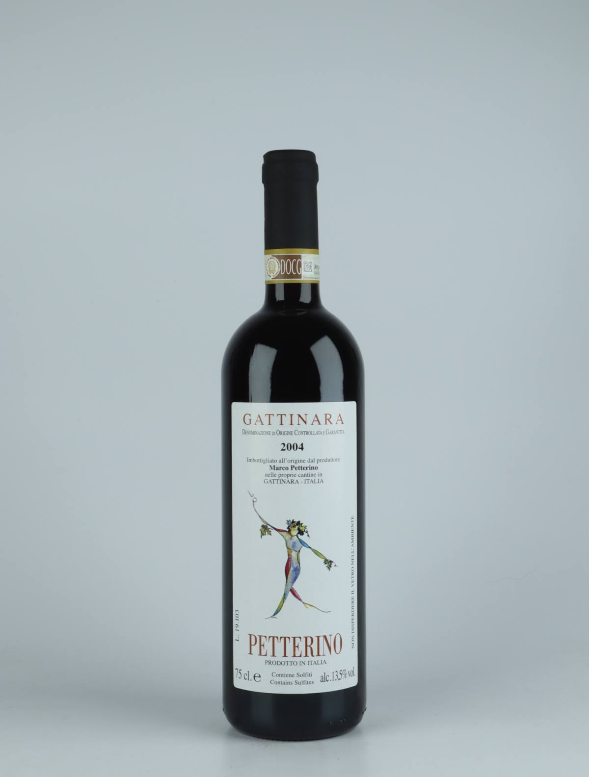 A bottle 2004 Gattinara Red wine from Petterino, Piedmont in Italy