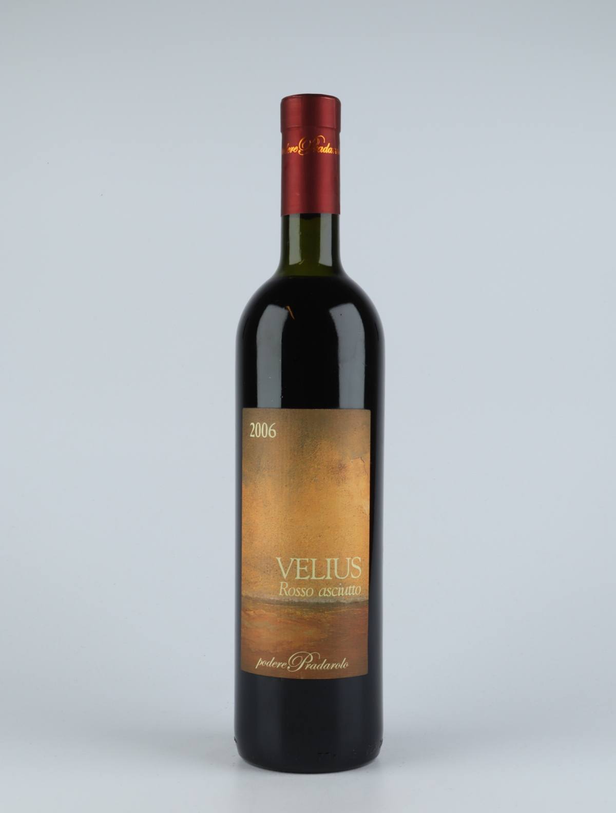 A bottle 2006 Velius Rosso Asciutto Red wine from Podere Pradarolo, Emilia-Romagna in Italy