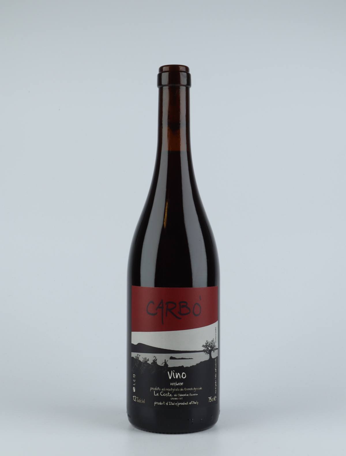 A bottle 2013 Carbó Red wine from Le Coste, Lazio in Italy