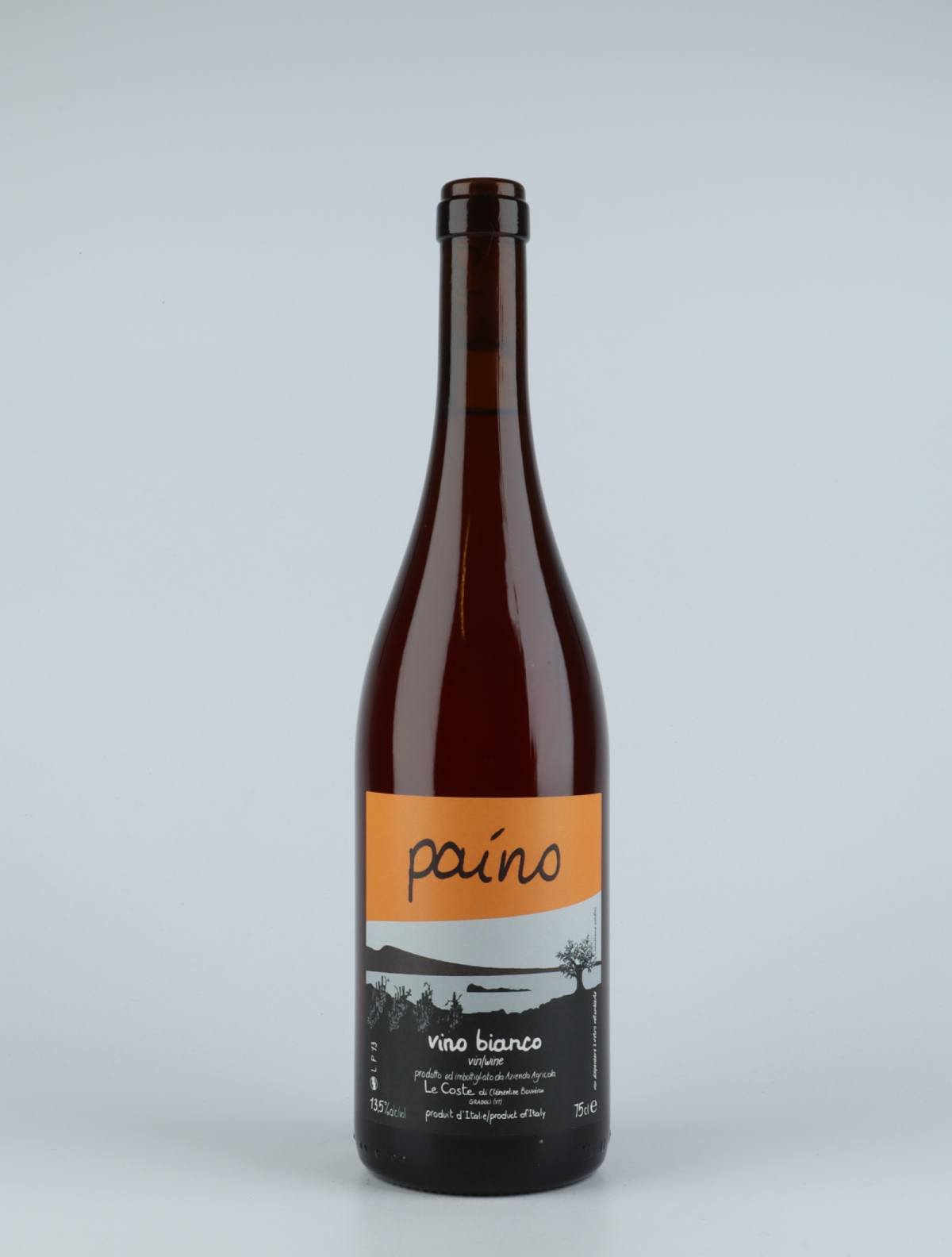 A bottle 2013 Paino Bianco Orange wine from Le Coste, Lazio in Italy