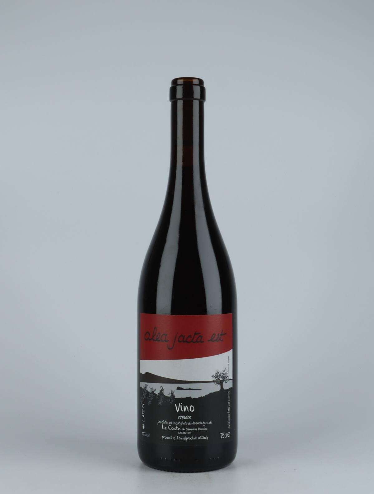A bottle 2014 Alea Jacta Est Red wine from Le Coste, Lazio in Italy
