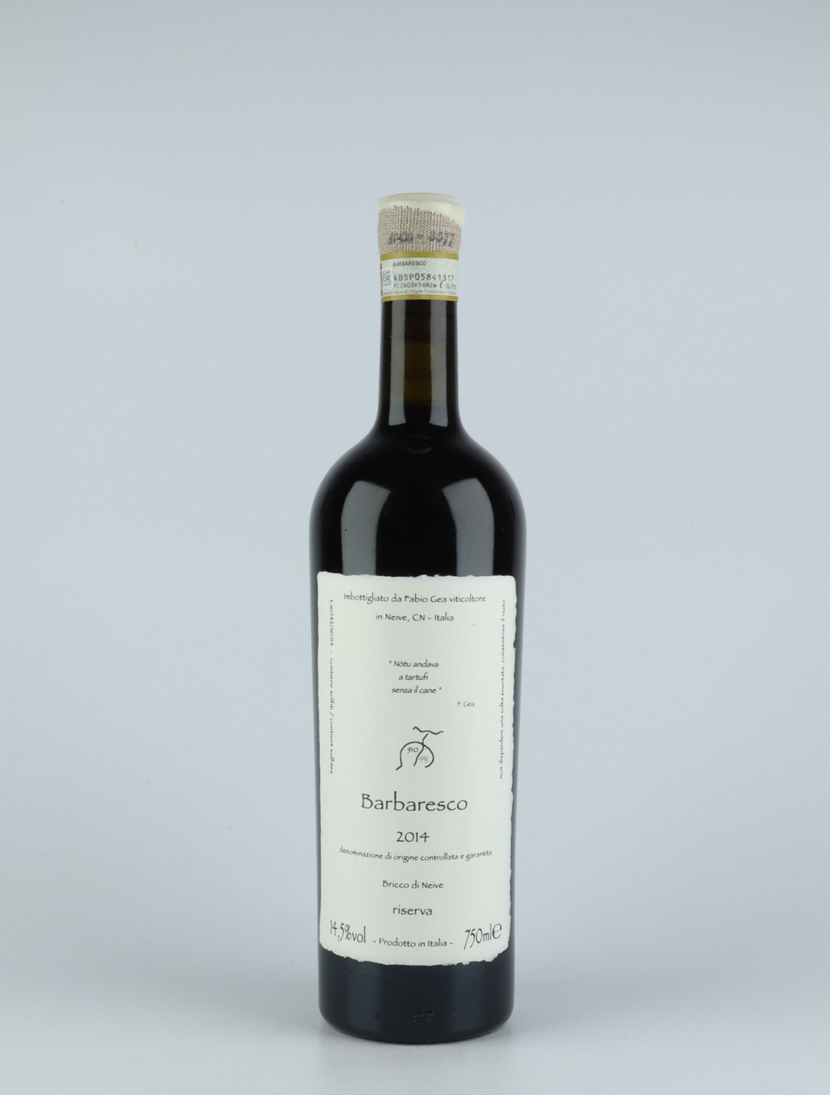 A bottle 2014 Barbaresco Riserva Red wine from Fabio Gea, Piedmont in Italy