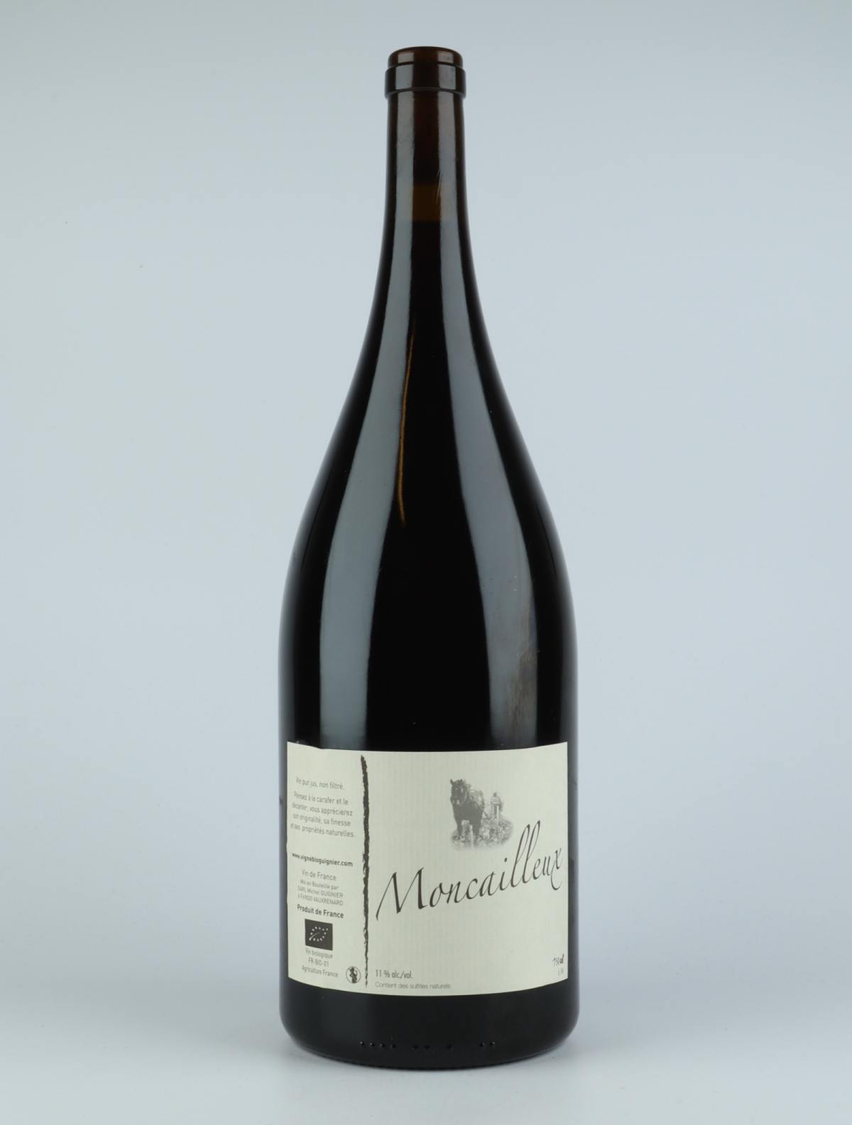 A bottle 2014 Moncailleux Red wine from Michel Guignier, Beaujolais in France
