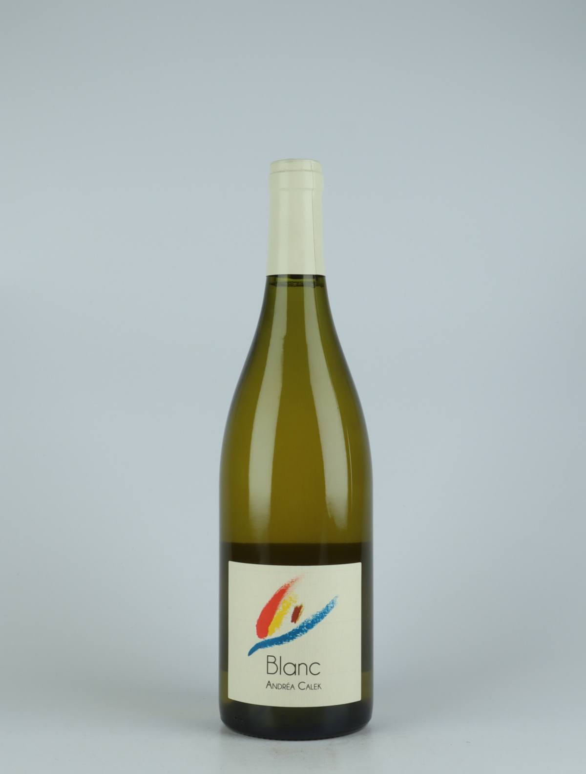 A bottle 2015 Blanc White wine from Andrea Calek, Ardèche in France