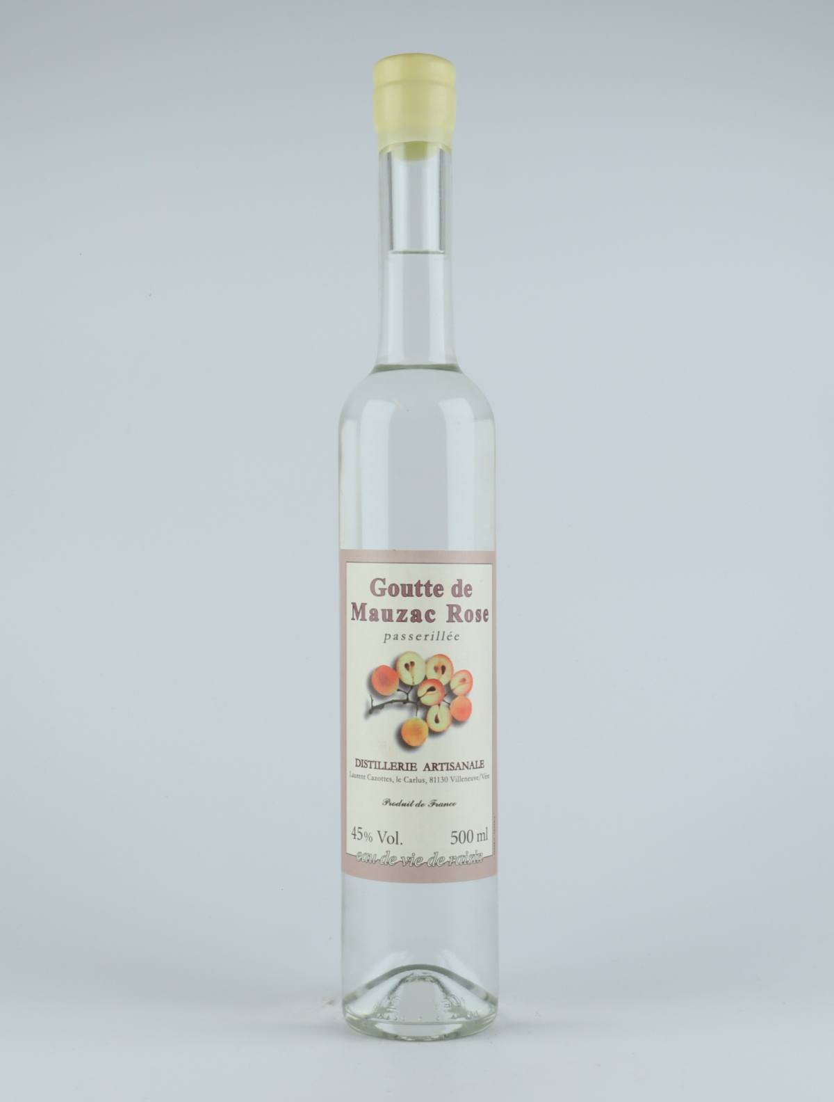 A bottle 2015 Mauzac Rose Spirits from Laurent Cazottes, Tarn in France