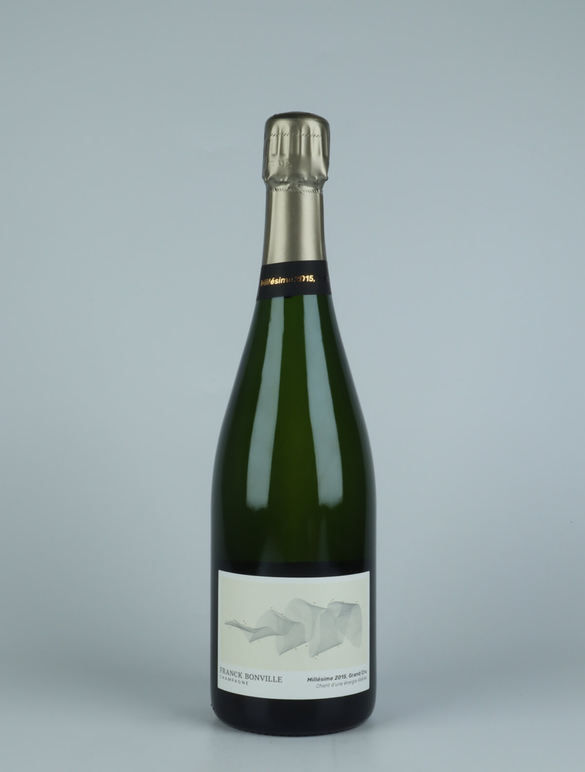 A bottle 2015 Millesime - Grand Cru - Blanc de Blancs - Extra-Brut Sparkling from Franck Bonville, Champagne in France