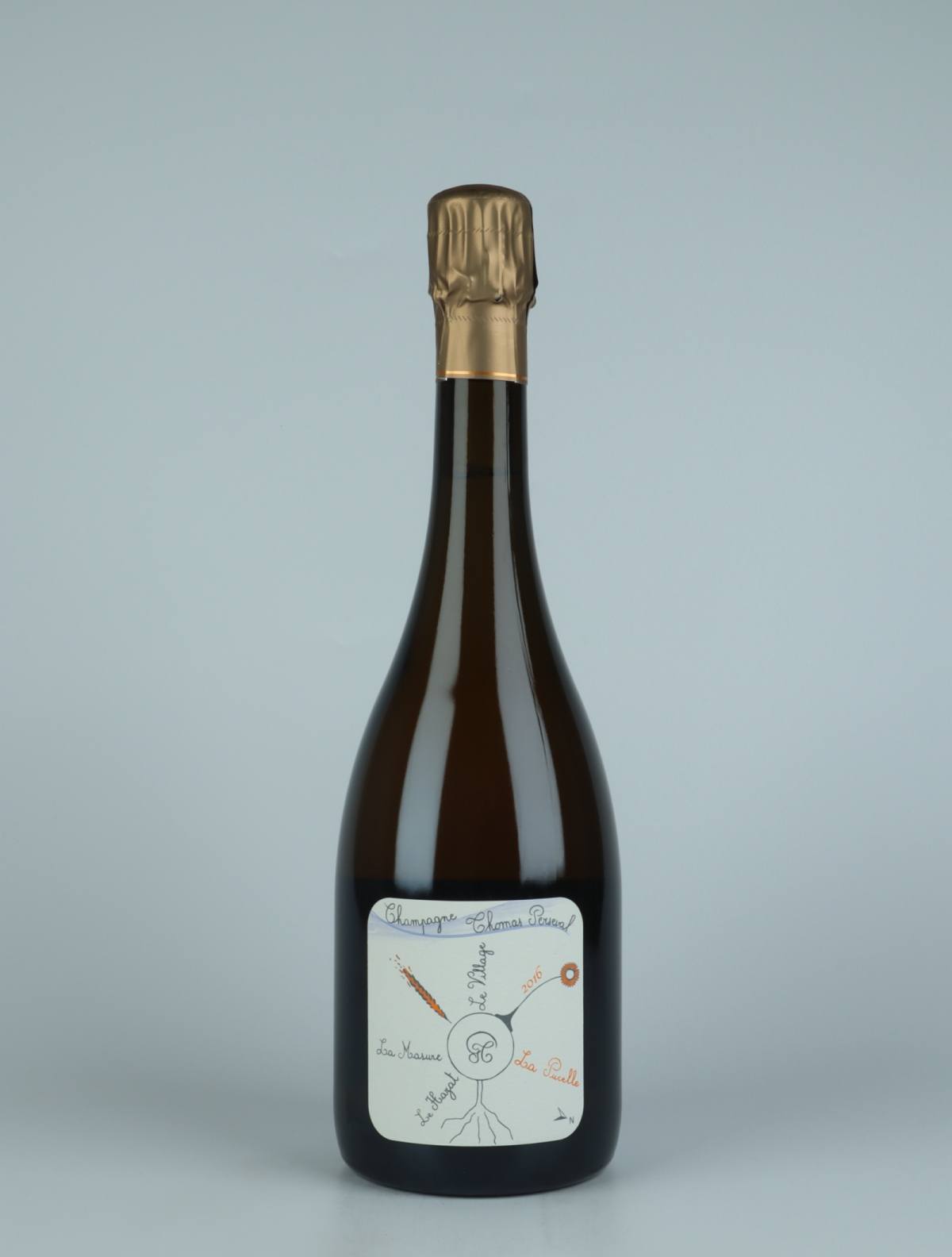 En flaske 2016 Chamery 1. Cru - La Pucelle Mousserende fra Thomas Perseval, Champagne i Frankrig