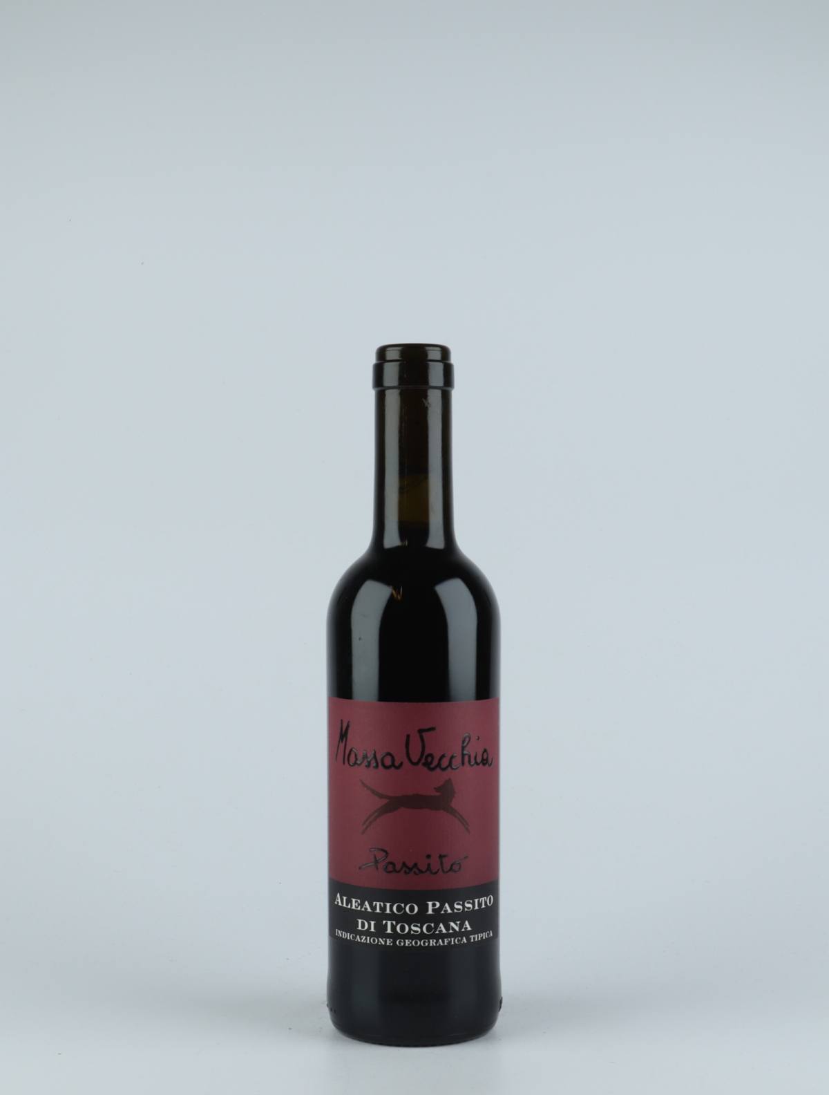 A bottle 2016 Passito Aleatico Sweet wine from Massa Vecchia, Tuscany in Italy