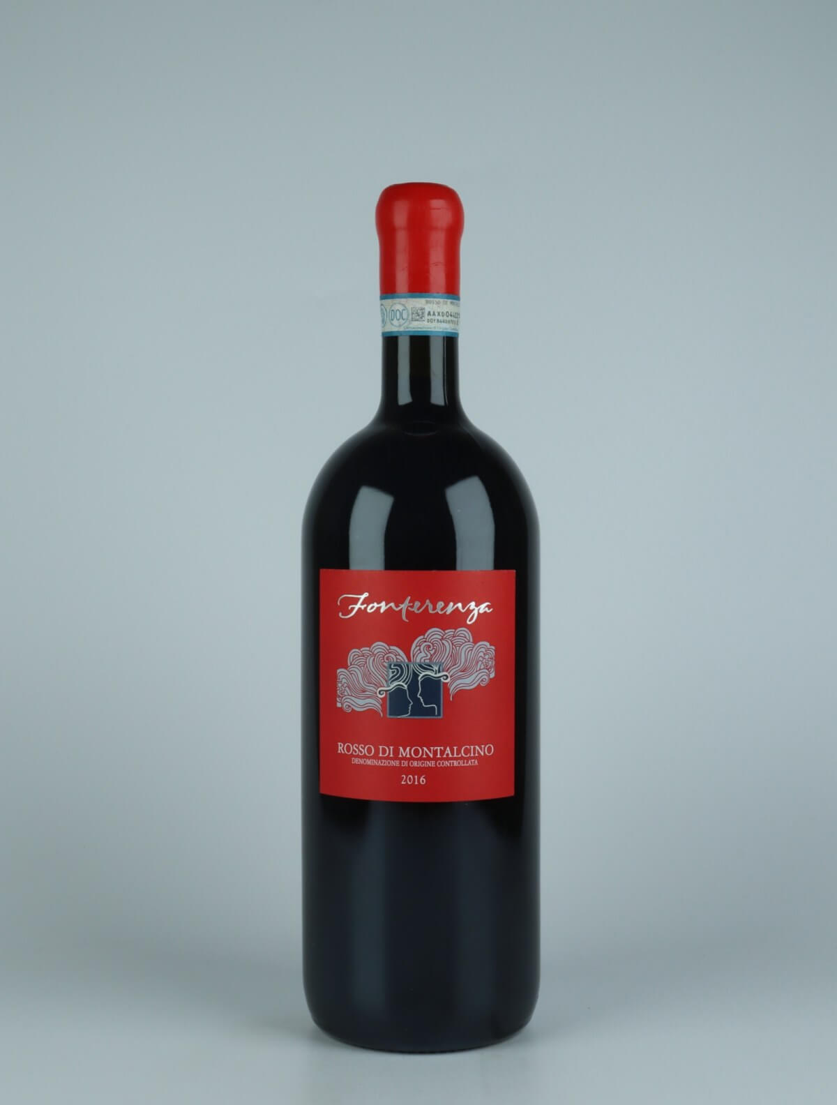 En flaske 2016 Rosso di Montalcino Rødvin fra Fonterenza, Toscana i Italien