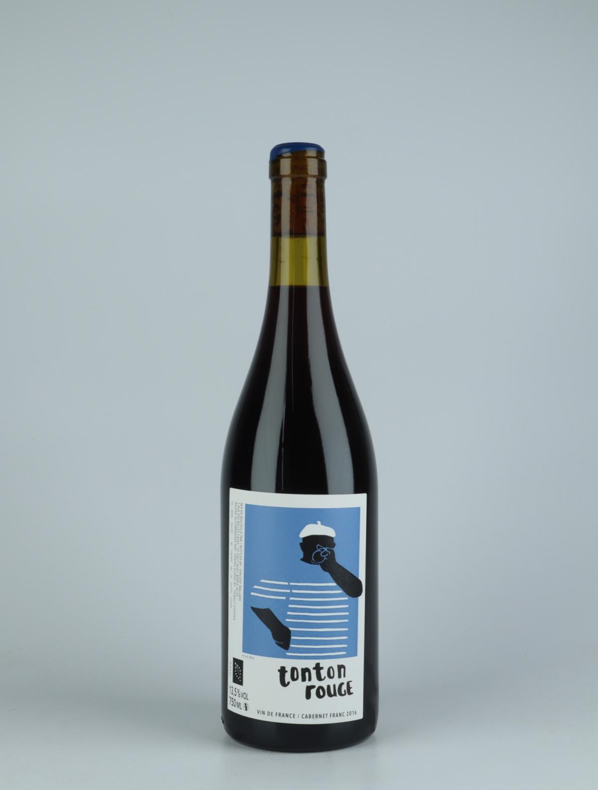 En flaske 2016 Tonton Rouge Rødvin fra Vincent Wallard, Loire i Frankrig