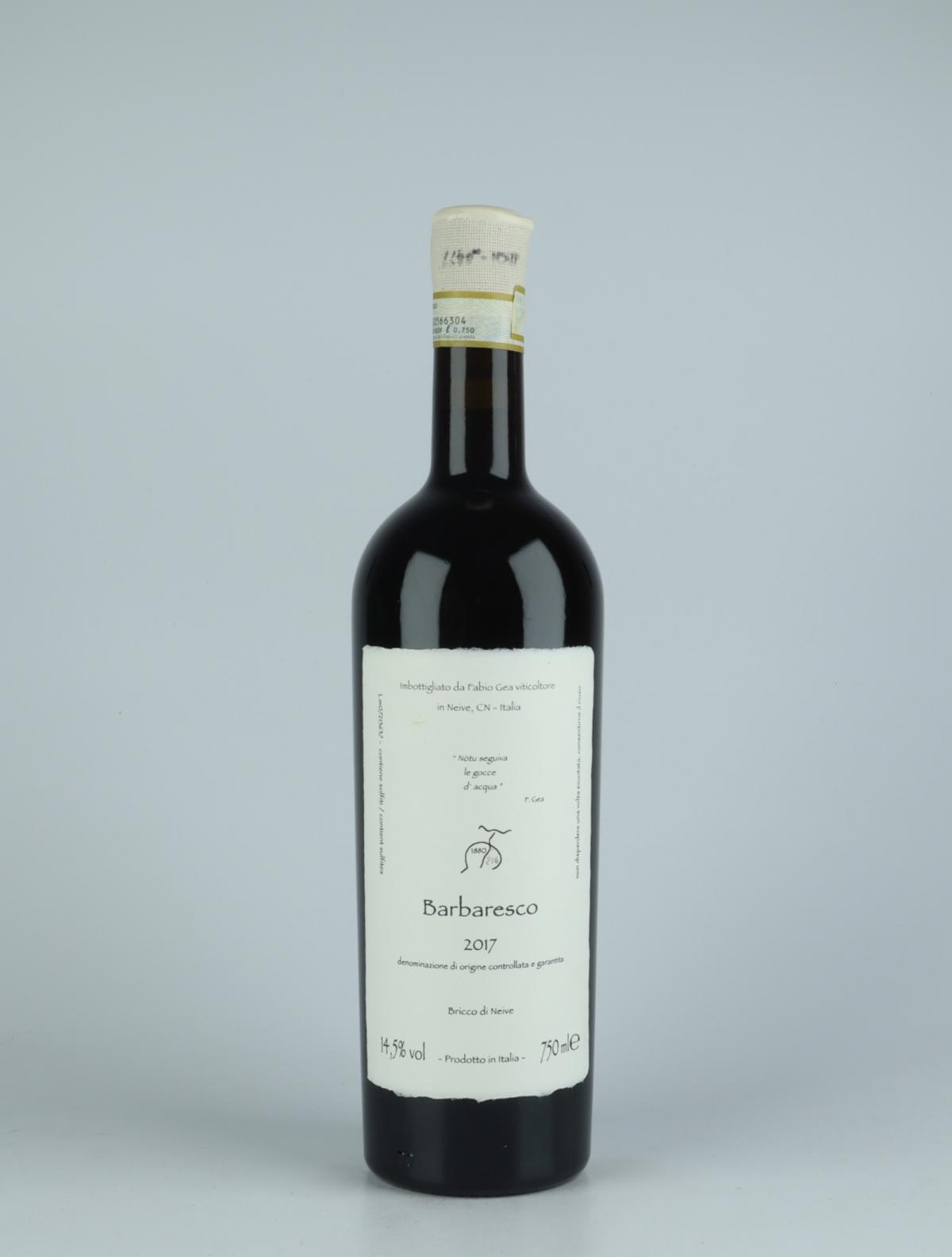 En flaske 2017 Barbaresco Rødvin fra Fabio Gea, Piemonte i Italien