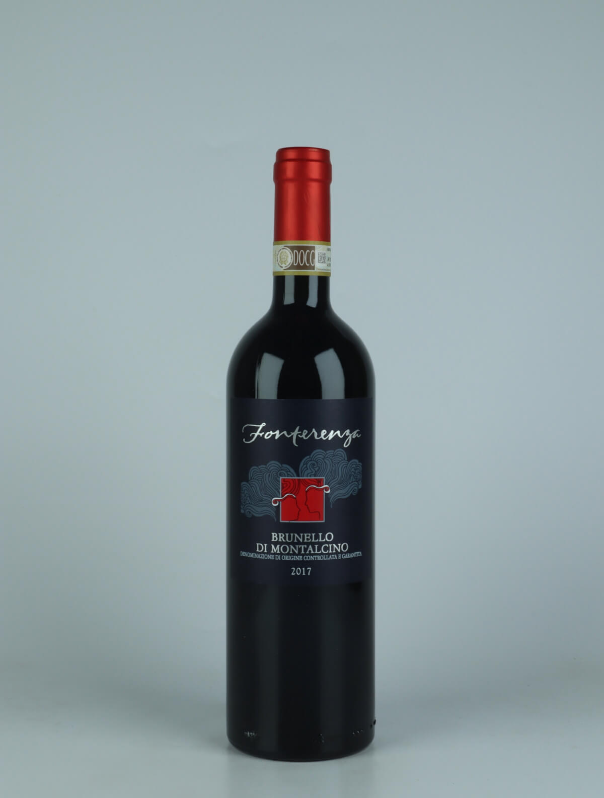A bottle 2017 Brunello di Montalcino Red wine from Fonterenza, Tuscany in Italy
