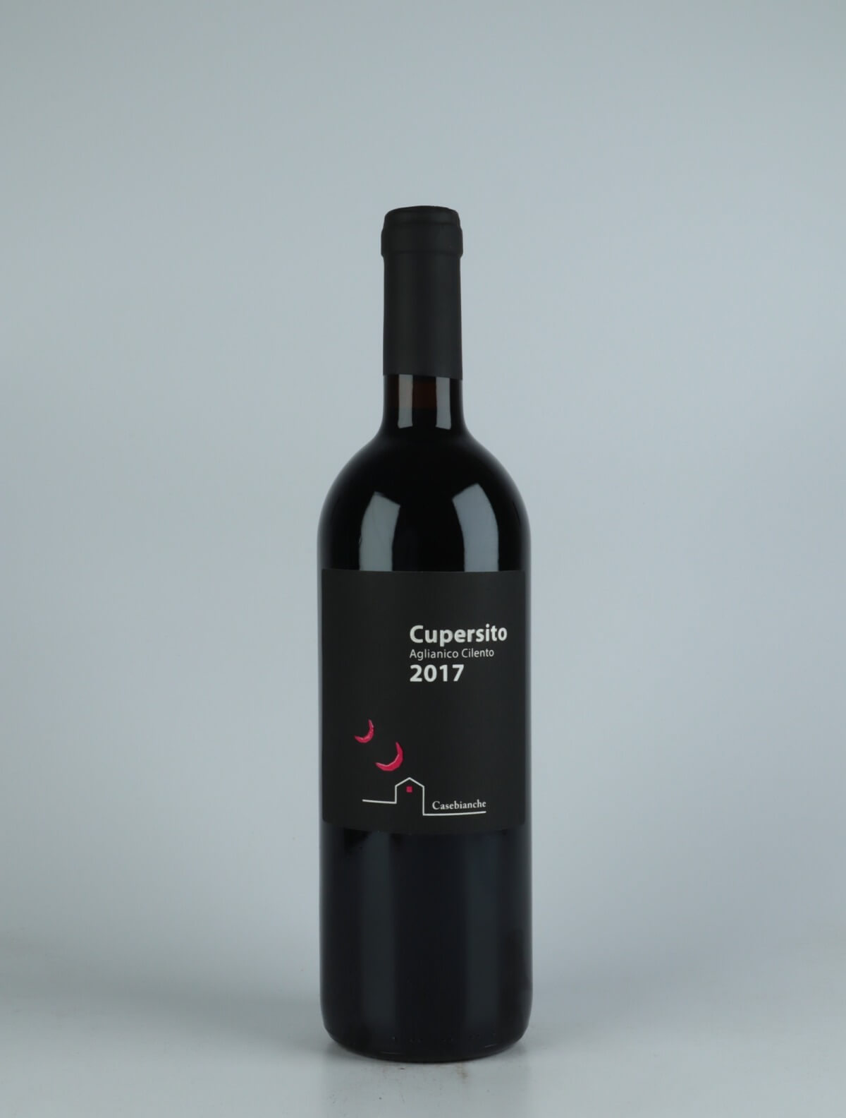 A bottle 2017 Cupersito Red wine from Casebianche, Campania in Italy