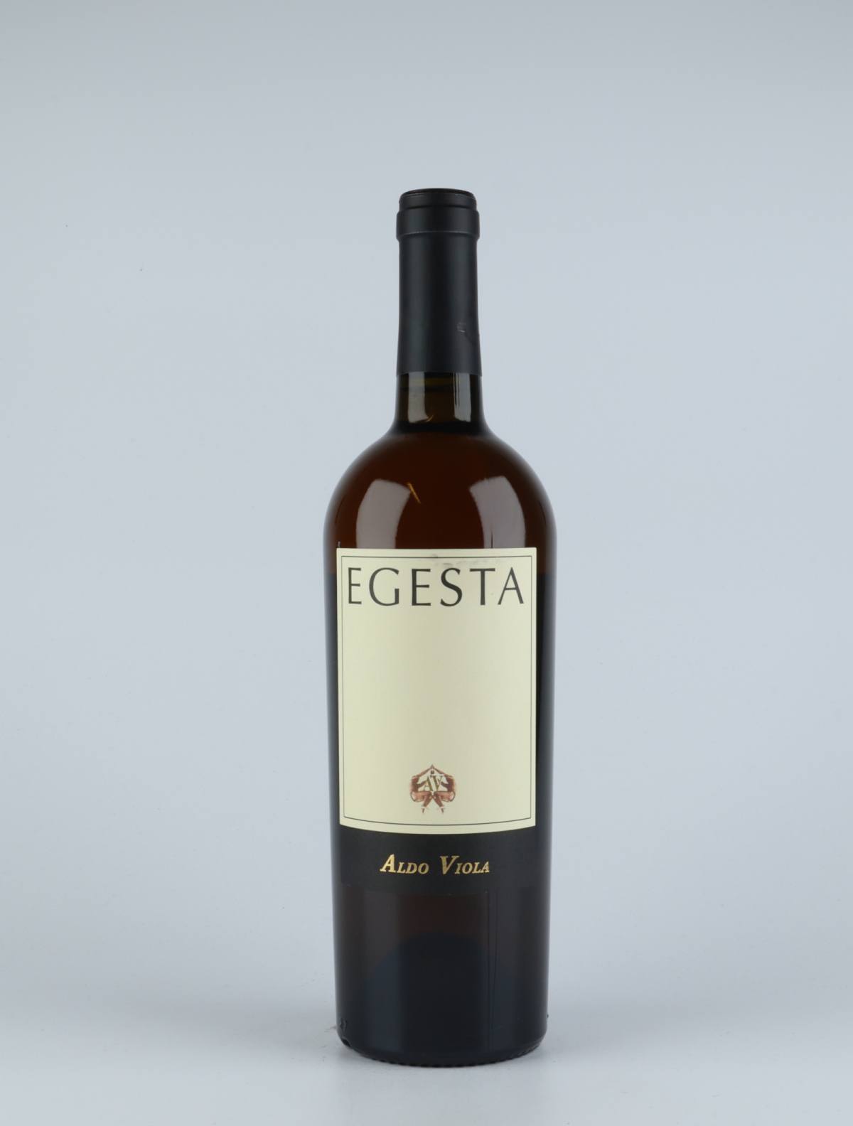 A bottle 2017 Egesta Grillo Bianco Orange wine from Aldo Viola, Sicily in Italy