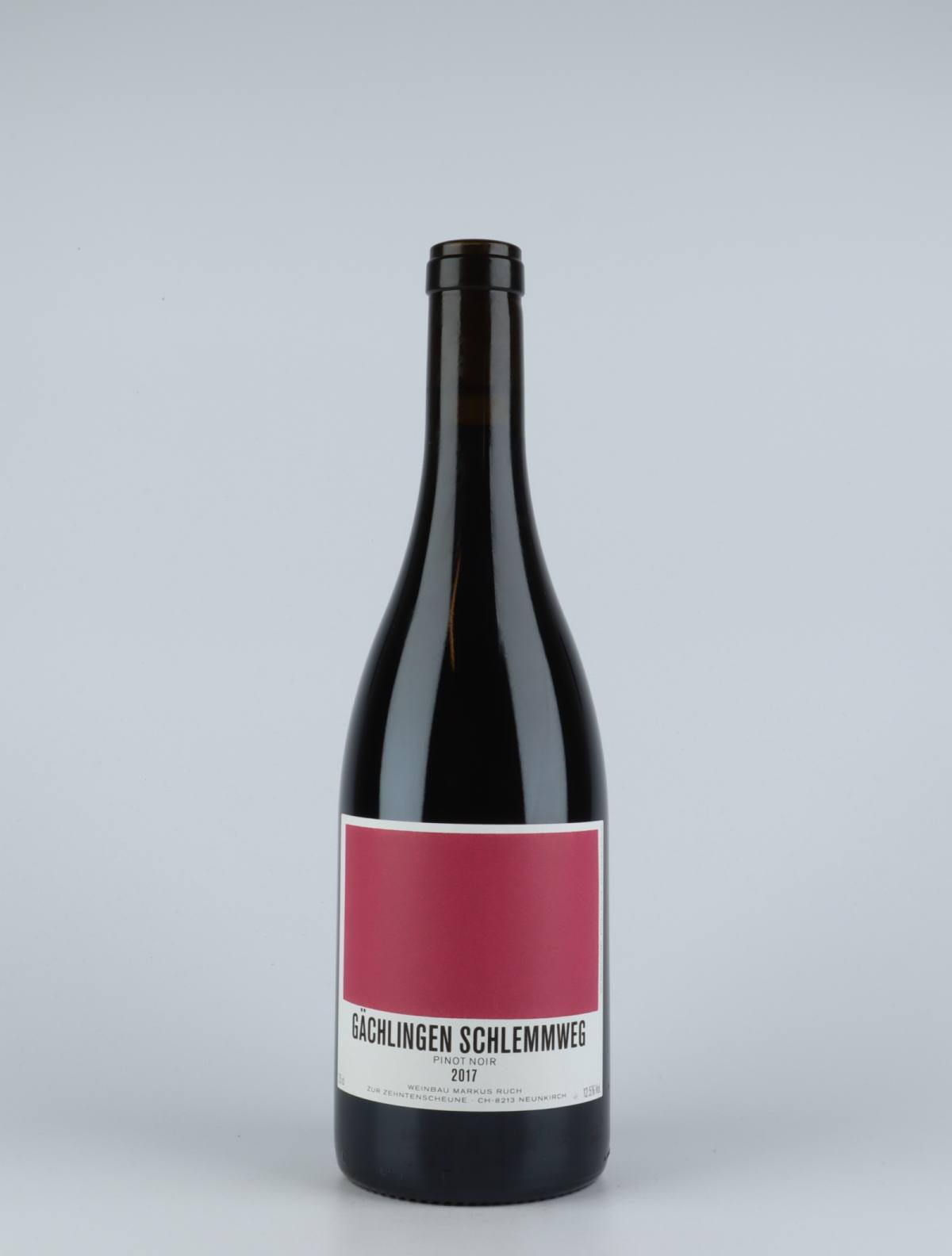 A bottle 2017 Gächlingen Schlemmweg Red wine from Markus Ruch, Schaffhausen in Switzerland