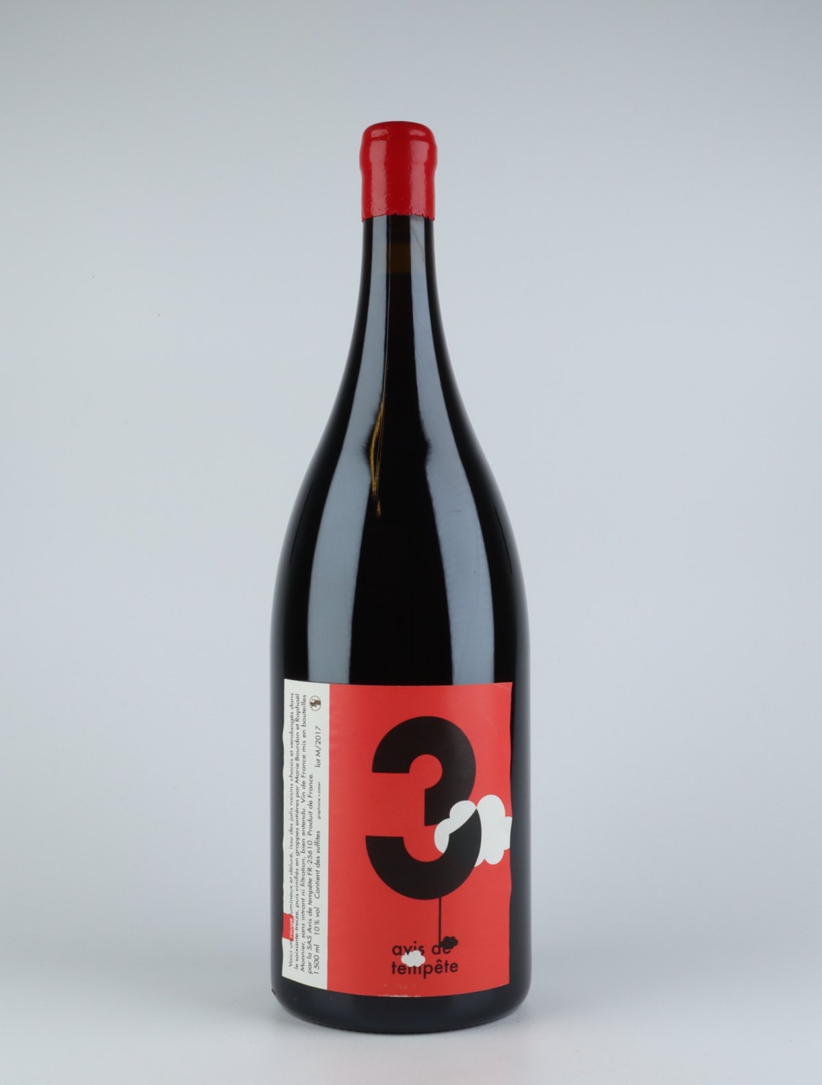 A bottle 2017 Mondeuse nr. 3 Red wine from Avis de Tempete, Savoie in France