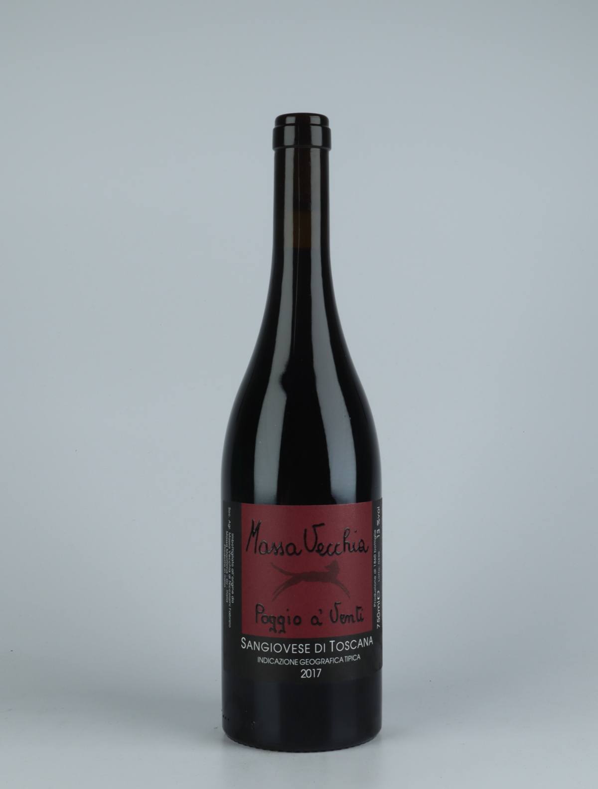 A bottle 2017 Poggio a' Venti Red wine from Massa Vecchia, Tuscany in Italy