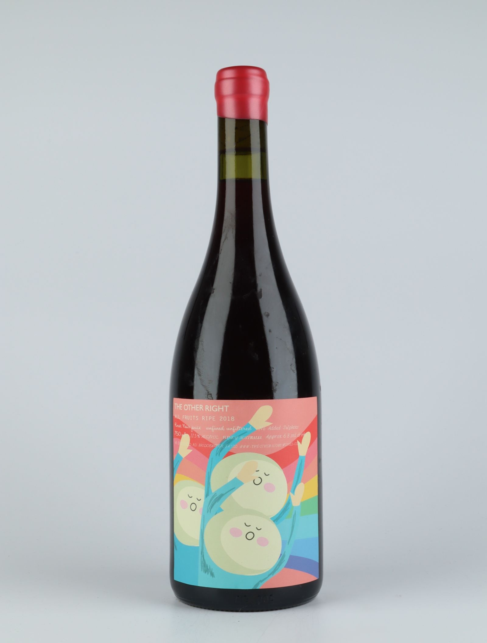 A bottle 2018 All Fruits Ripe Red wine from The Other Right, Adelaide Hills in Australia