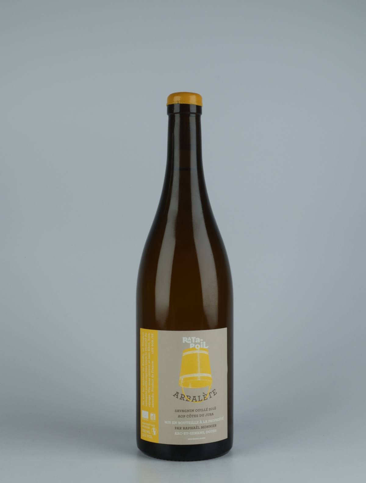 A bottle 2018 Arbalète White wine from Domaine Ratapoil, Jura in France