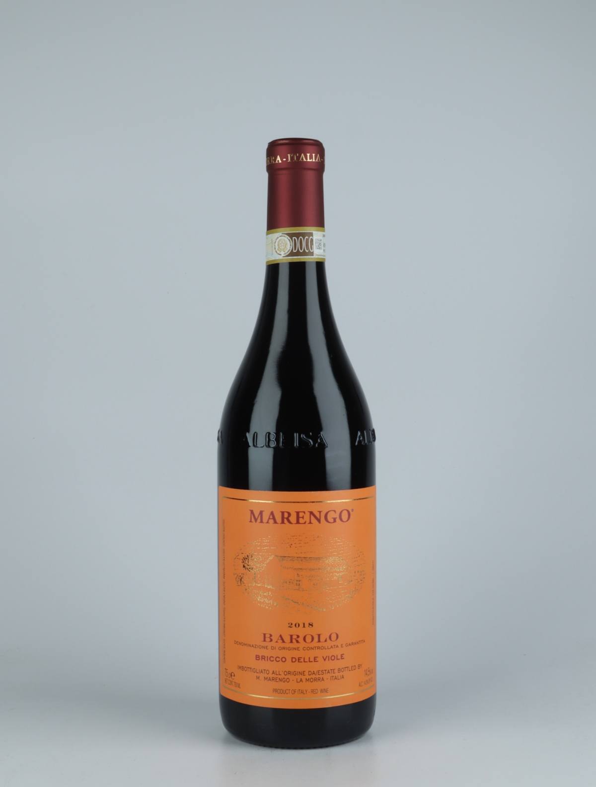 A bottle 2018 Barolo - Bricco delle Viole Red wine from Mario Marengo, Piedmont in Italy