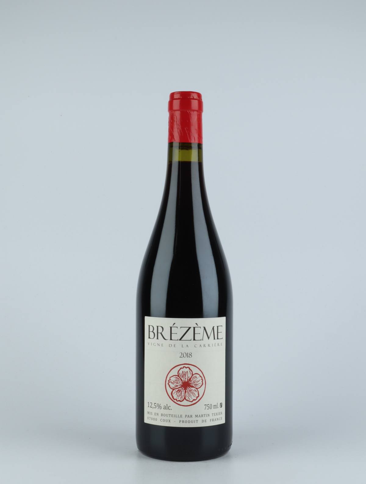 A bottle 2018 Brézème Red wine from Martin Texier, Rhône in France