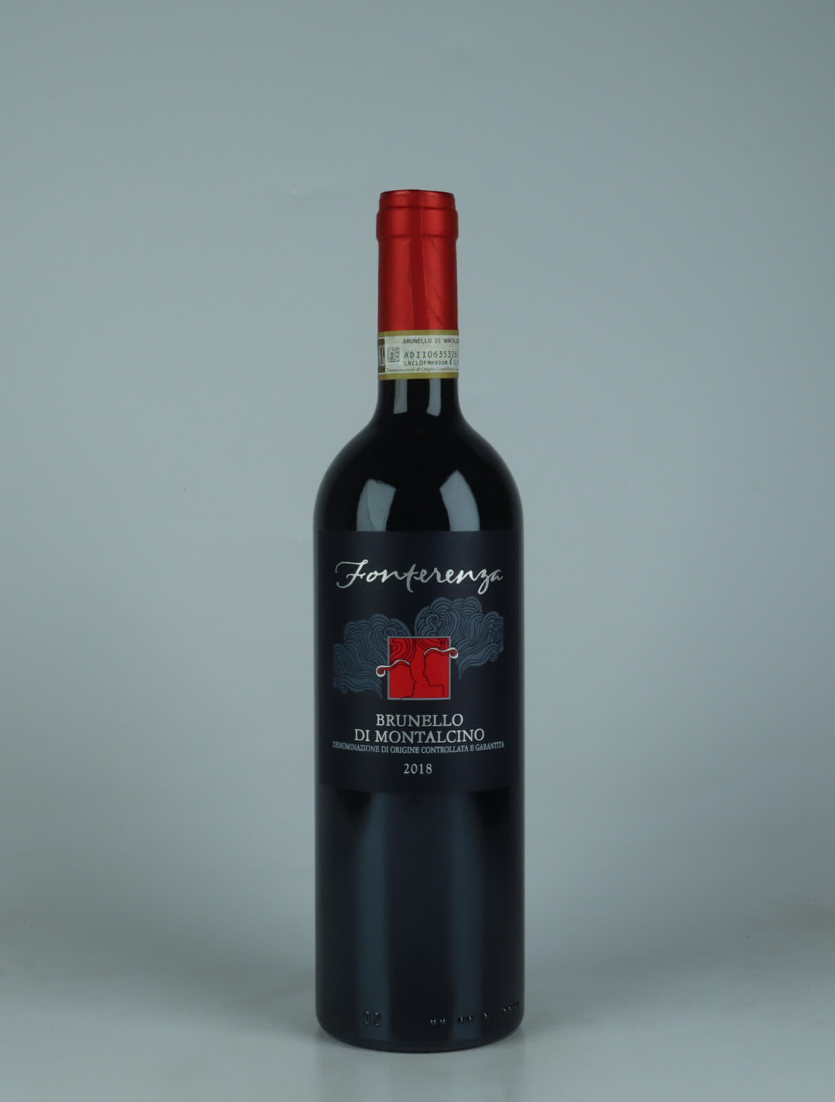 A bottle 2018 Brunello di Montalcino Red wine from Fonterenza, Tuscany in Italy