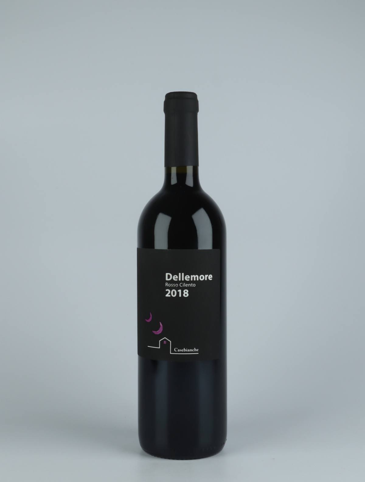 A bottle 2018 Dellemore Red wine from Casebianche, Campania in Italy