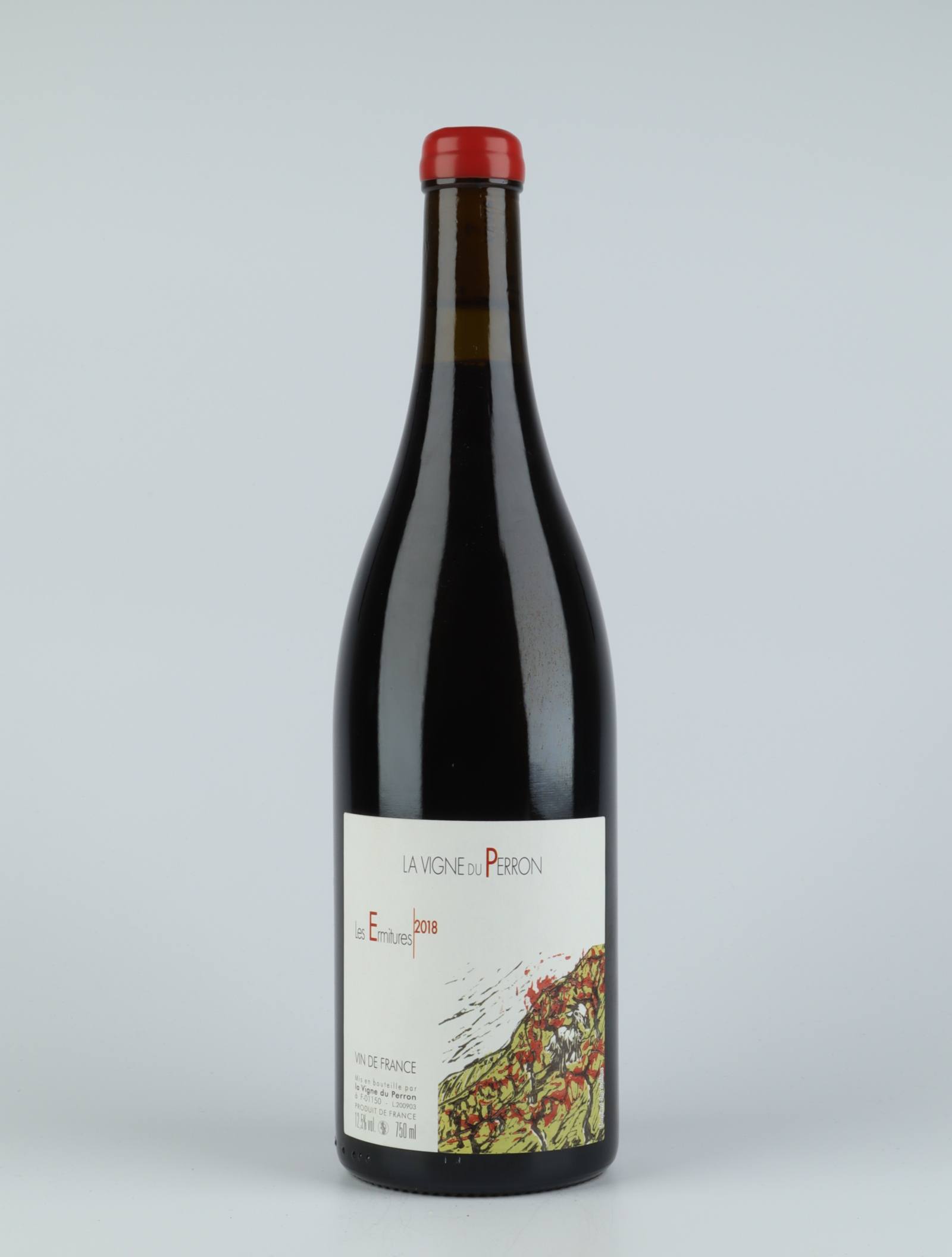 A bottle 2018 Ermitures Red wine from Domaine du Perron, Bugey in France