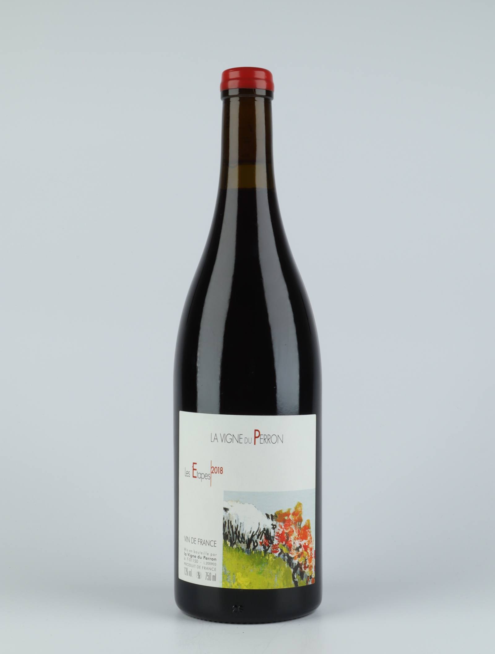 A bottle 2018 Etapes Red wine from Domaine du Perron, Bugey in France
