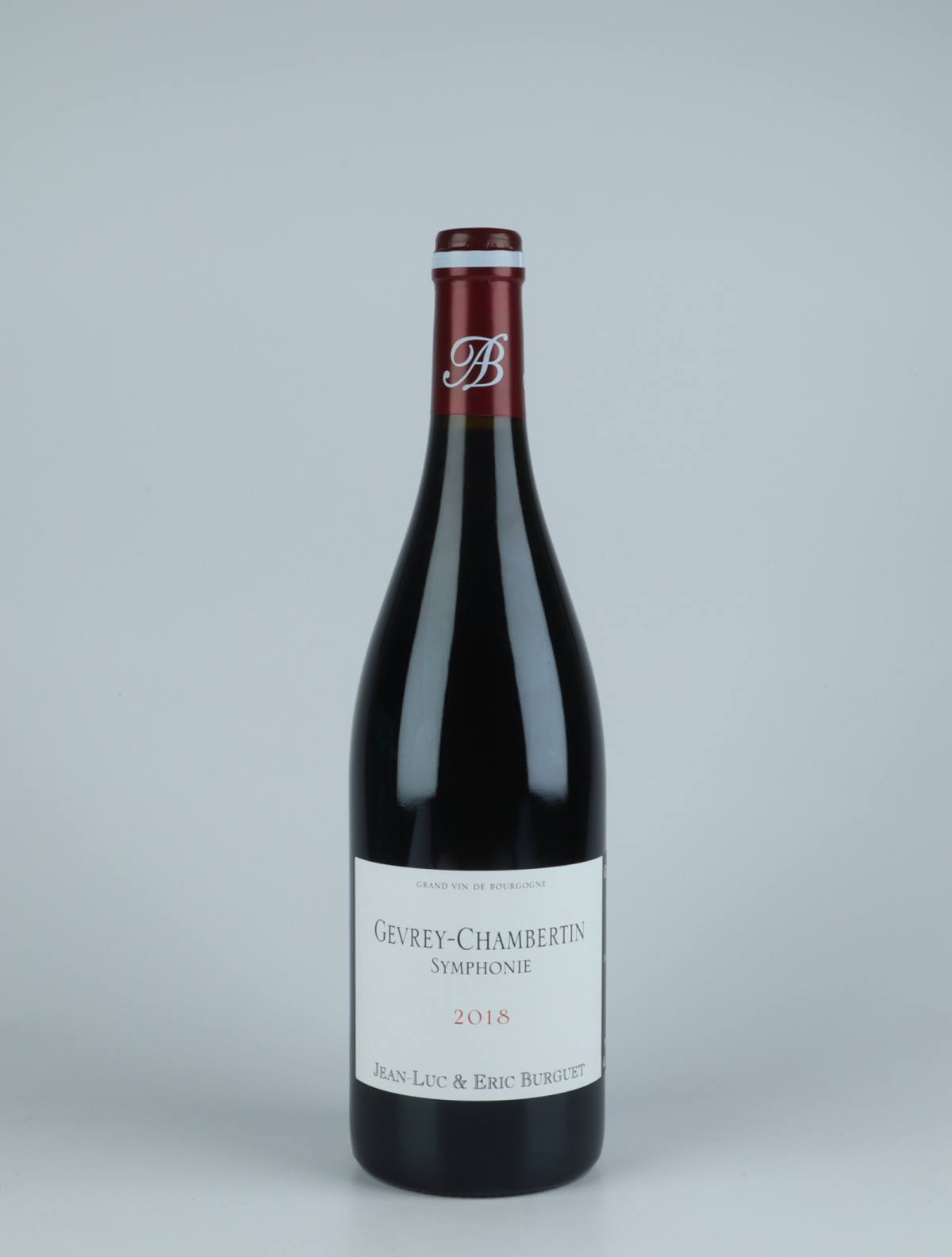 En flaske 2018 Gevrey-Chambertin - Symphonie Rødvin fra Jean-Luc & Eric Burguet, Bourgogne i Frankrig