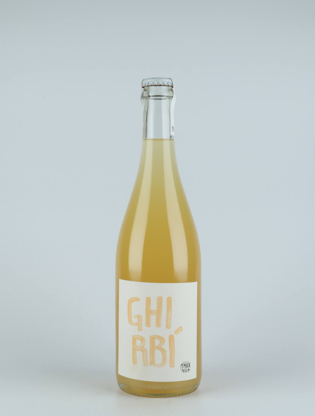 A bottle 2018 Ghirbi Sparkling from Tanca Nica, Sicily in Italy