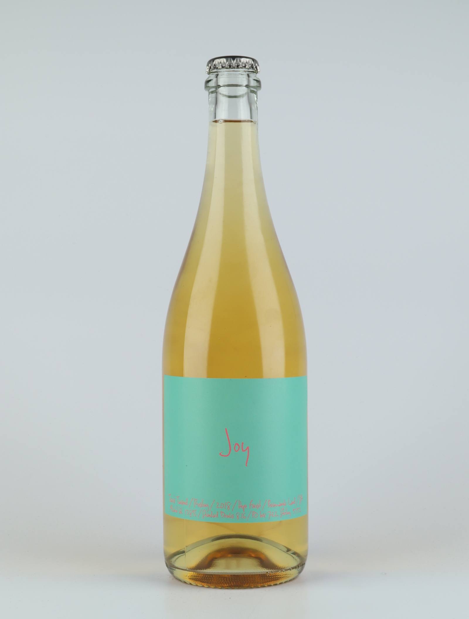 A bottle 2018 Joy Riesling White wine from Travis Tausend, Adelaide Hills in Australia