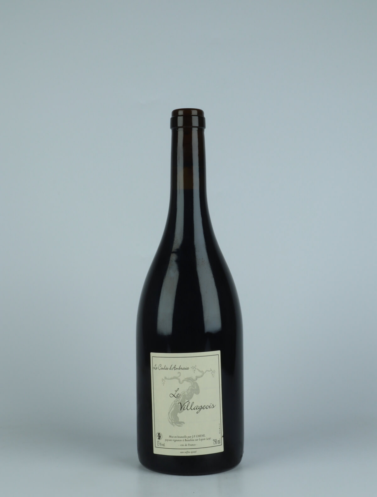 En flaske 2018 Le Villageois Rødvin fra Jean-Francois Chene, Loire i Frankrig