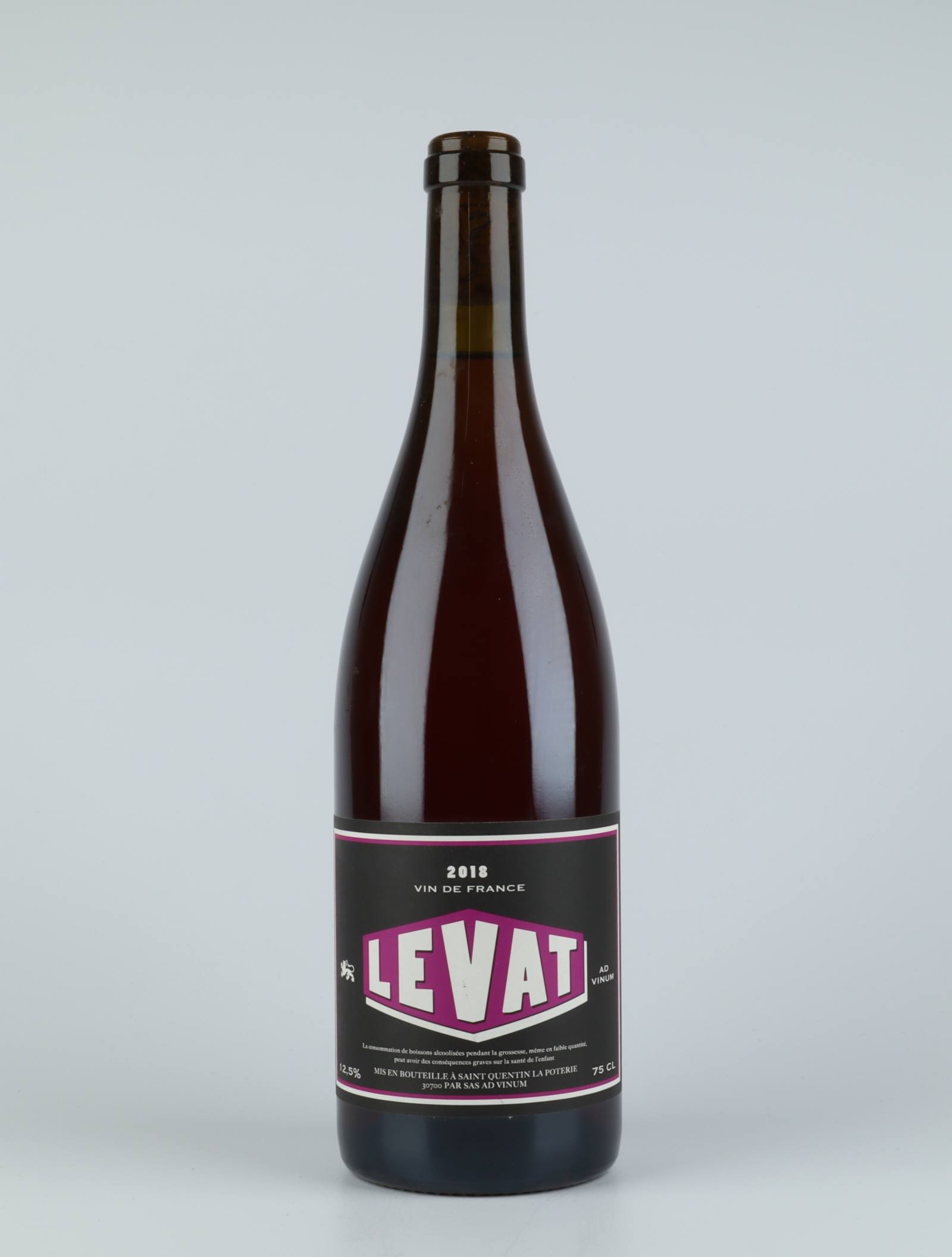 A bottle 2018 Levat Rosé from Ad Vinum, Gard in France