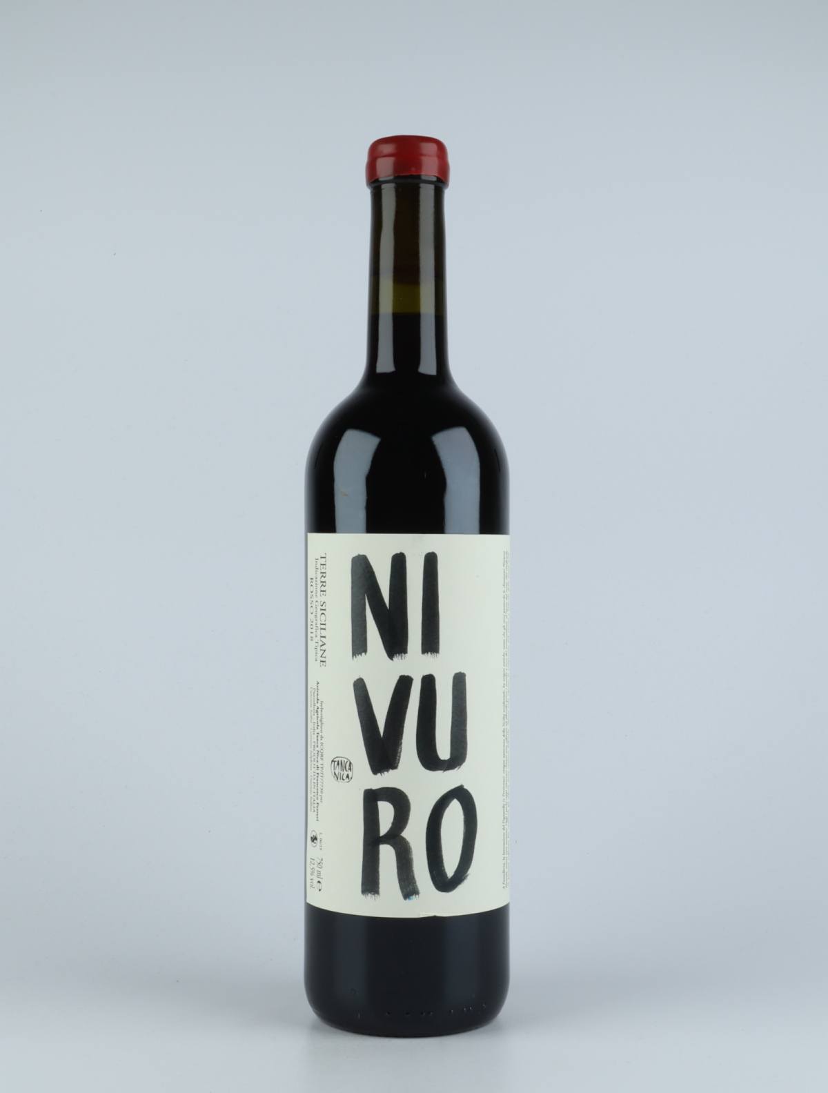 A bottle 2018 Nivuro Nostrale Red wine from Tanca Nica, Sicily in Italy