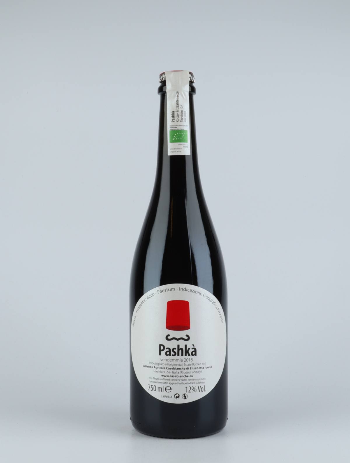 A bottle 2018 Pashkà Sparkling from Casebianche, Campania in Italy