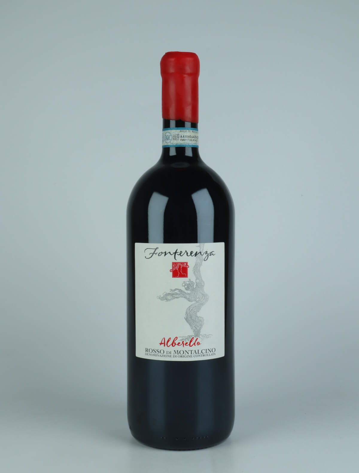 A bottle 2018 Rosso di Montalcino - Alberello Red wine from Fonterenza, Tuscany in Italy