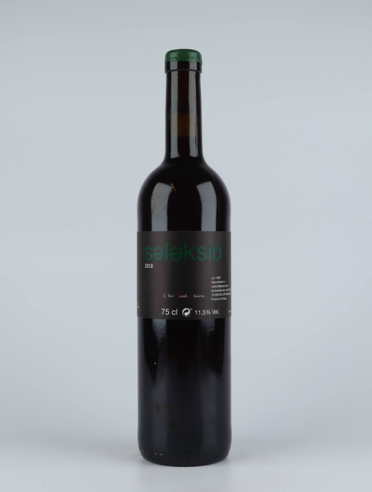 A bottle 2018 Salaksio Red wine from Jordi Llorens, Catalonia in Spain