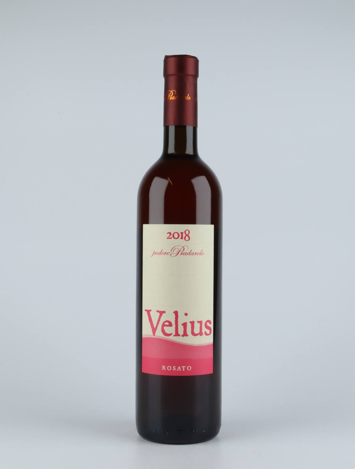A bottle 2018 Velius Rosato Rosé from Podere Pradarolo, Emilia-Romagna in Italy