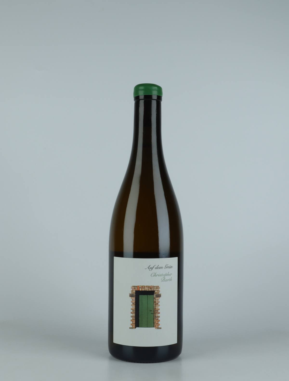 En flaske 2019 Auf dem Grün Riesling Hvidvin fra Christopher Barth, Rheinhessen i Tyskland