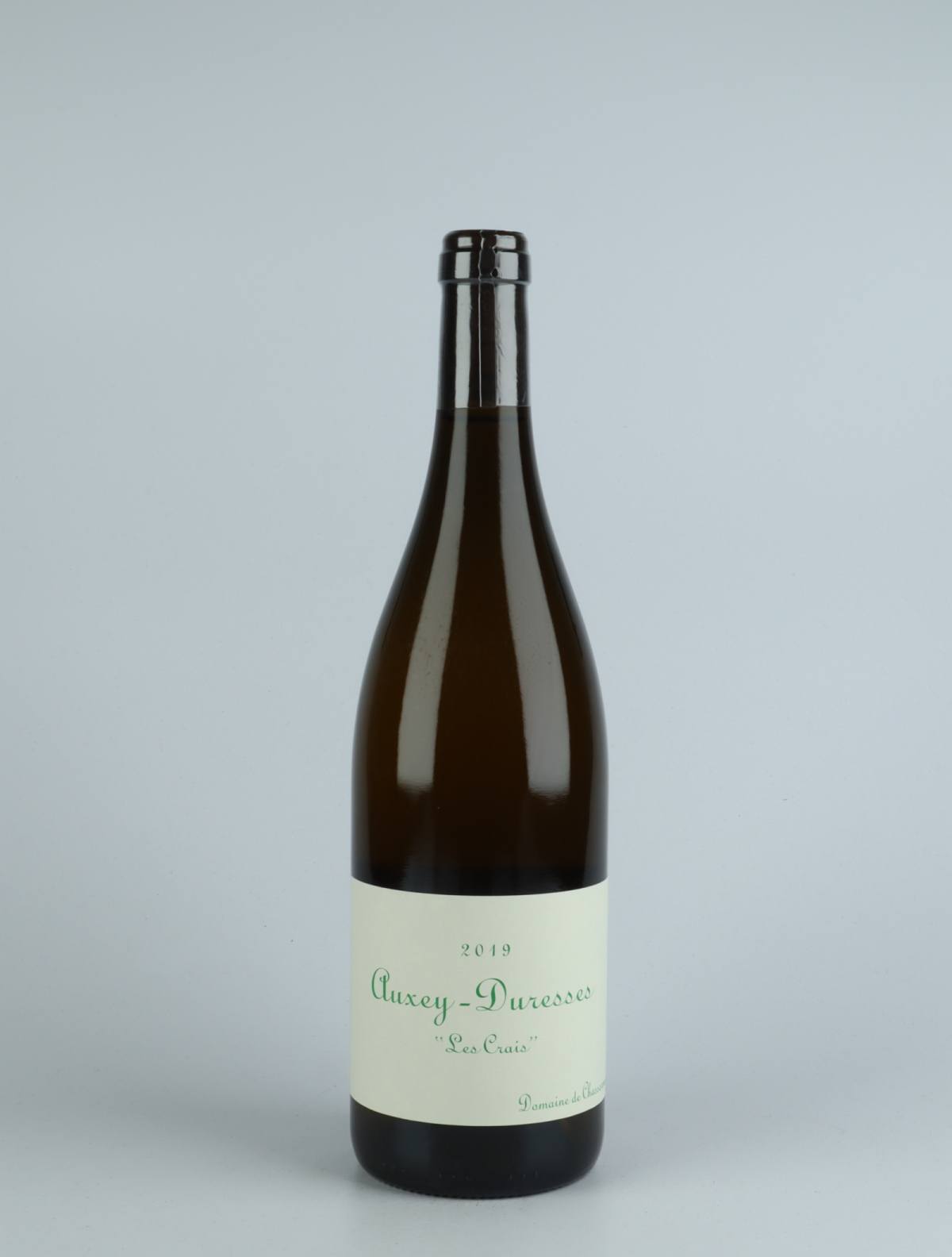 A bottle 2019 Auxey Duresses Blanc - Les Crais White wine from Domaine de Chassorney, Burgundy in France