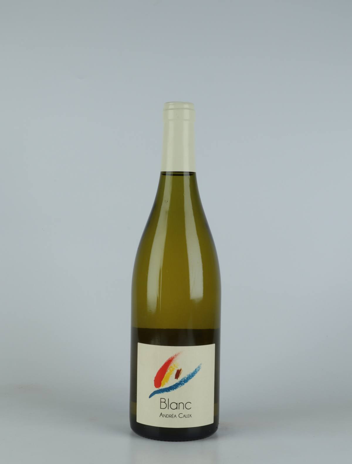 En flaske 2019 Blanc Hvidvin fra Andrea Calek, Ardèche i Frankrig