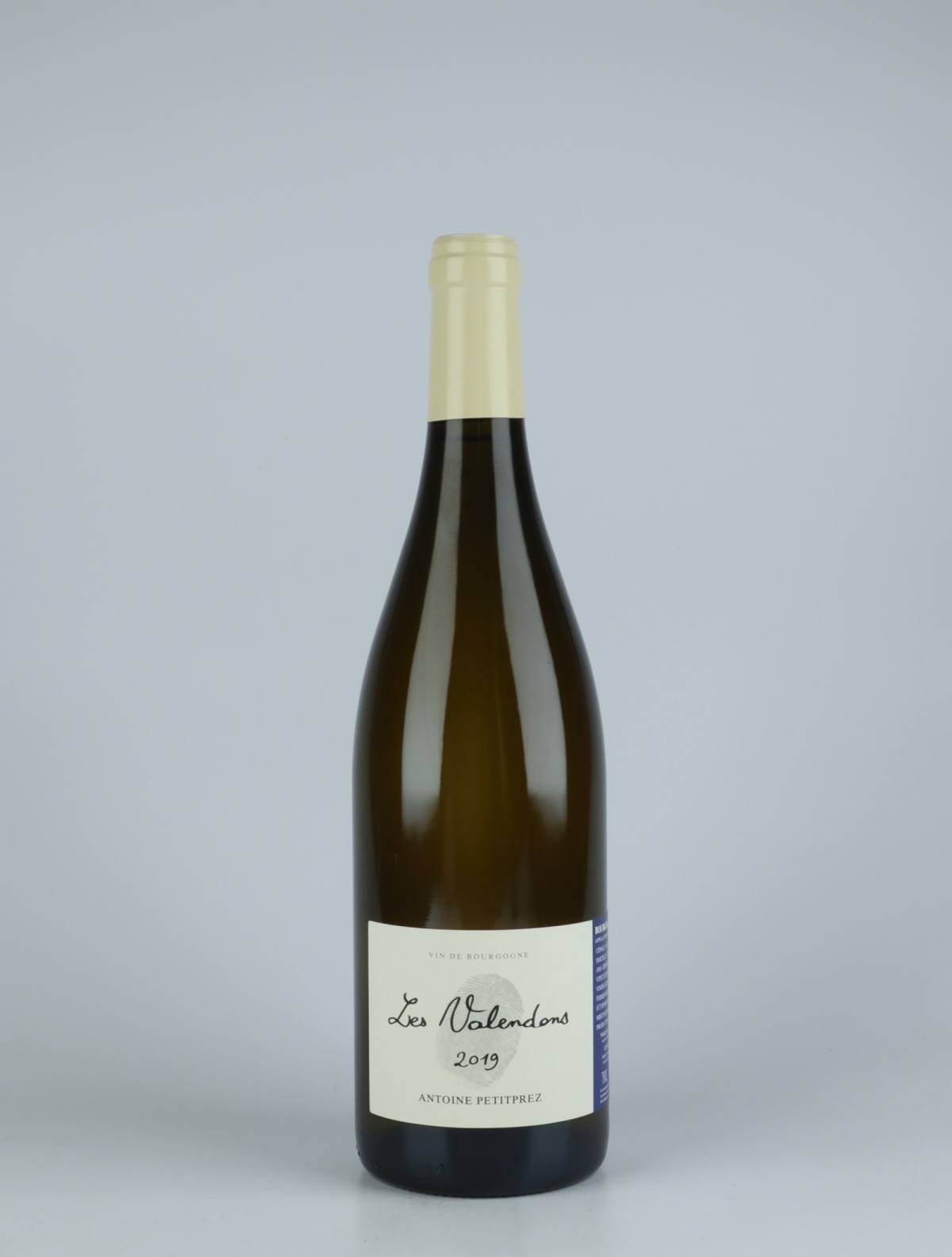 En flaske 2019 Bourgogne Aligoté - Les Valendons Hvidvin fra Antoine Petitprez, Bourgogne i Frankrig