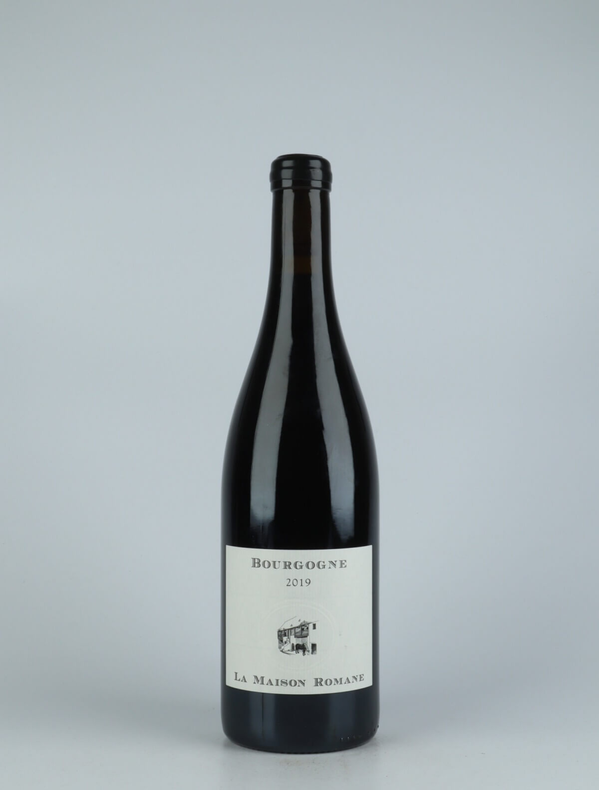 A bottle 2019 Bourgogne Rouge Red wine from La Maison Romane, Burgundy in France