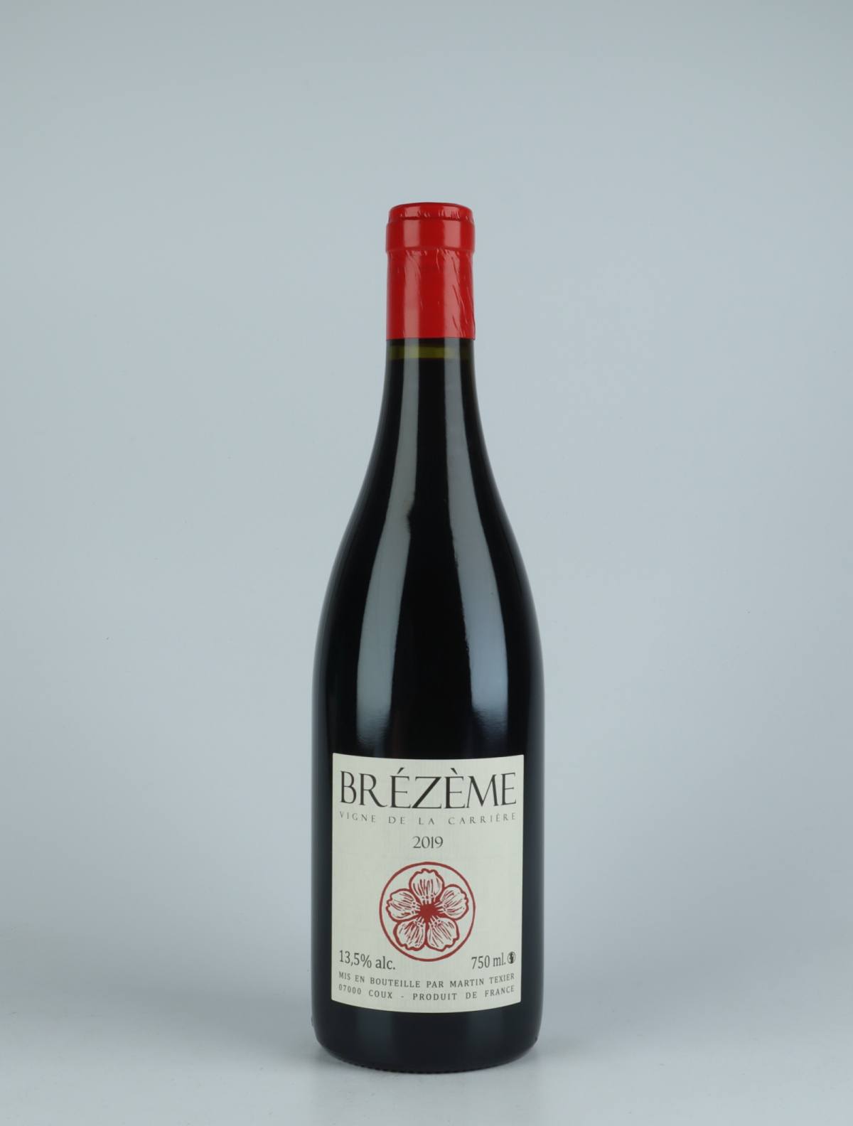 A bottle 2019 Brézème Red wine from Martin Texier, Rhône in France