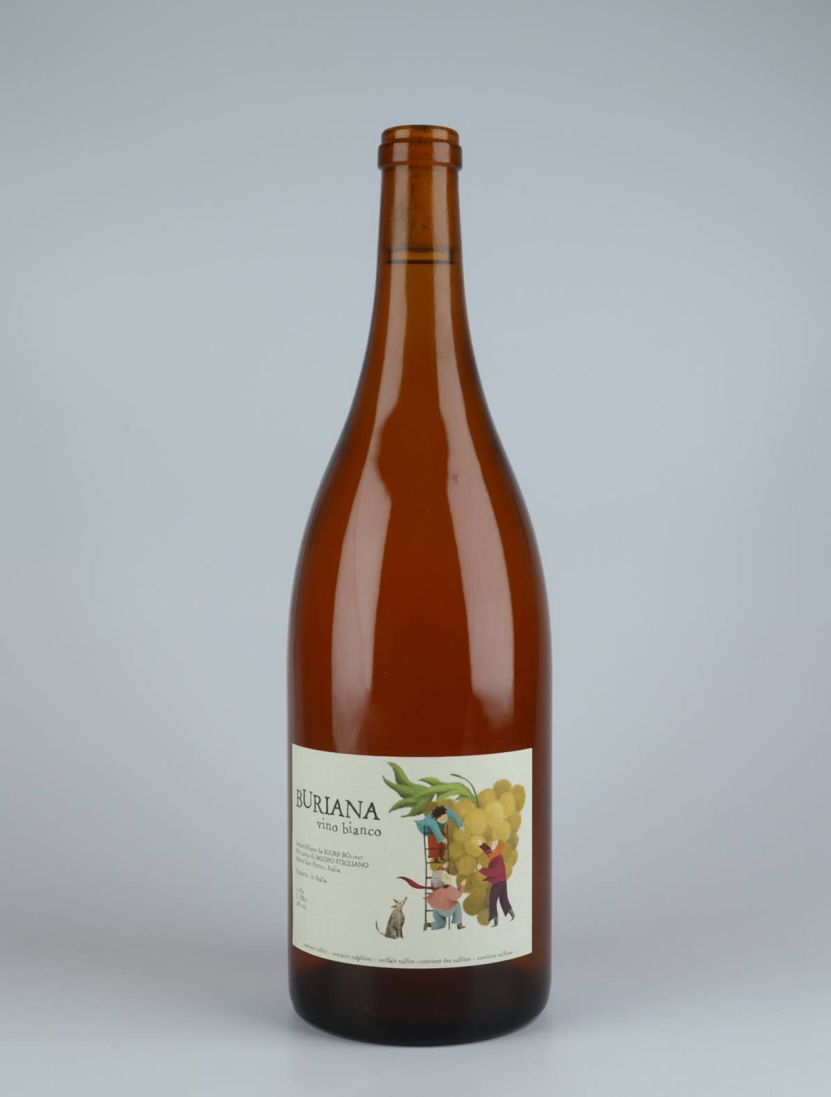 A bottle 2019 Buriana White wine from Jacopo Stigliano, Emilia-Romagna in Italy