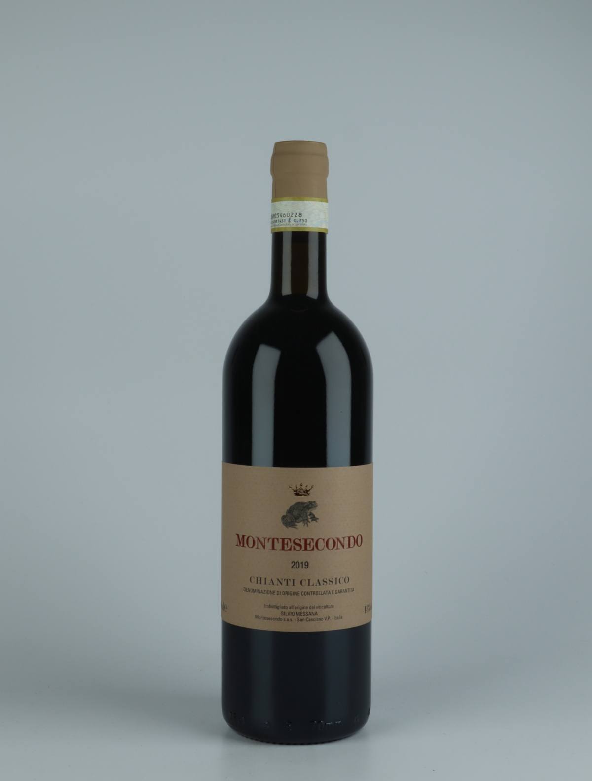 A bottle 2019 Chianti Classico Red wine from , Tuscany in Italy