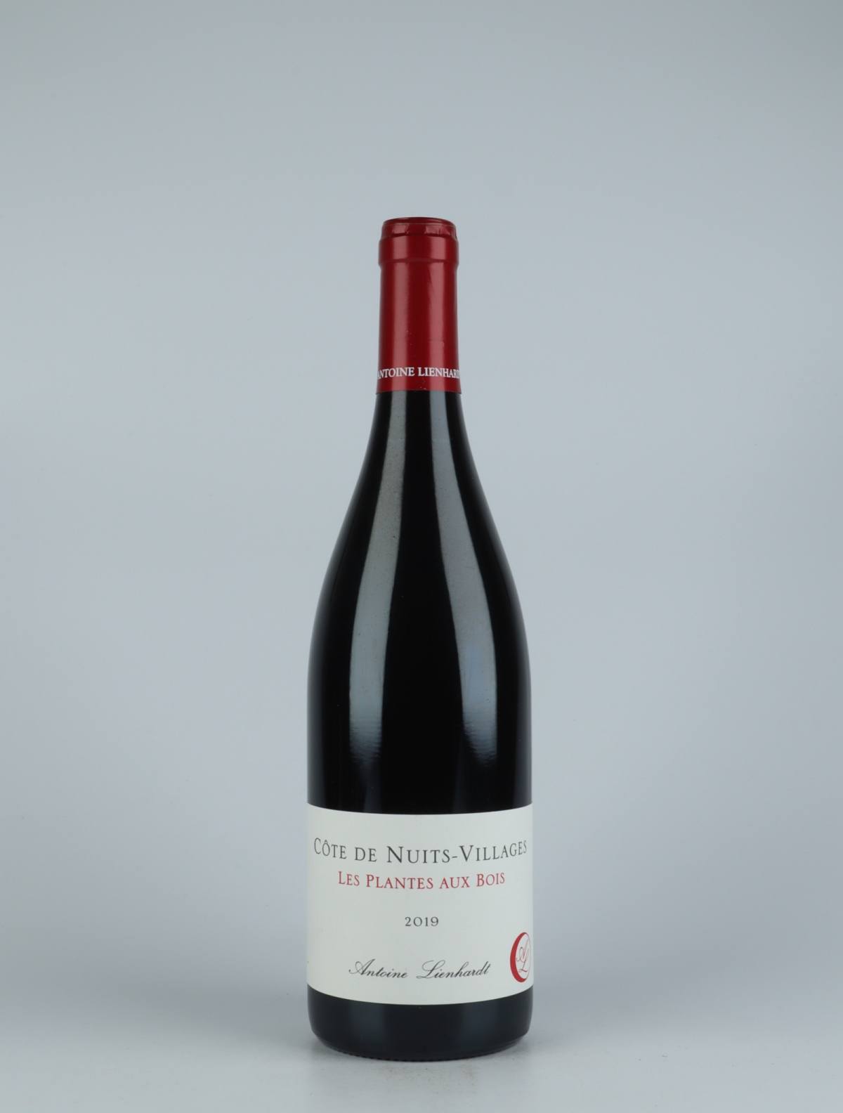A bottle 2019 Côte de Nuits Villages - Les Plantes aux Bois Red wine from Antoine Lienhardt, Burgundy in France